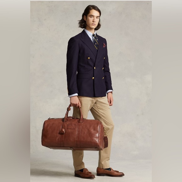 Polo Ralph Lauren Heritage Leather Trim and Suede Duffel Travel Bag - Picture 5 of 5